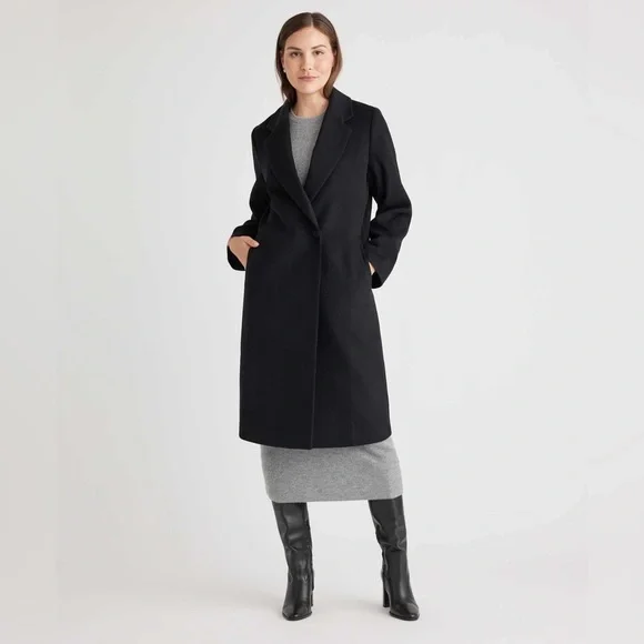 Quince Italian Wool Classic Single-Breasted Coat-Size Medium - Picture 1 of 7